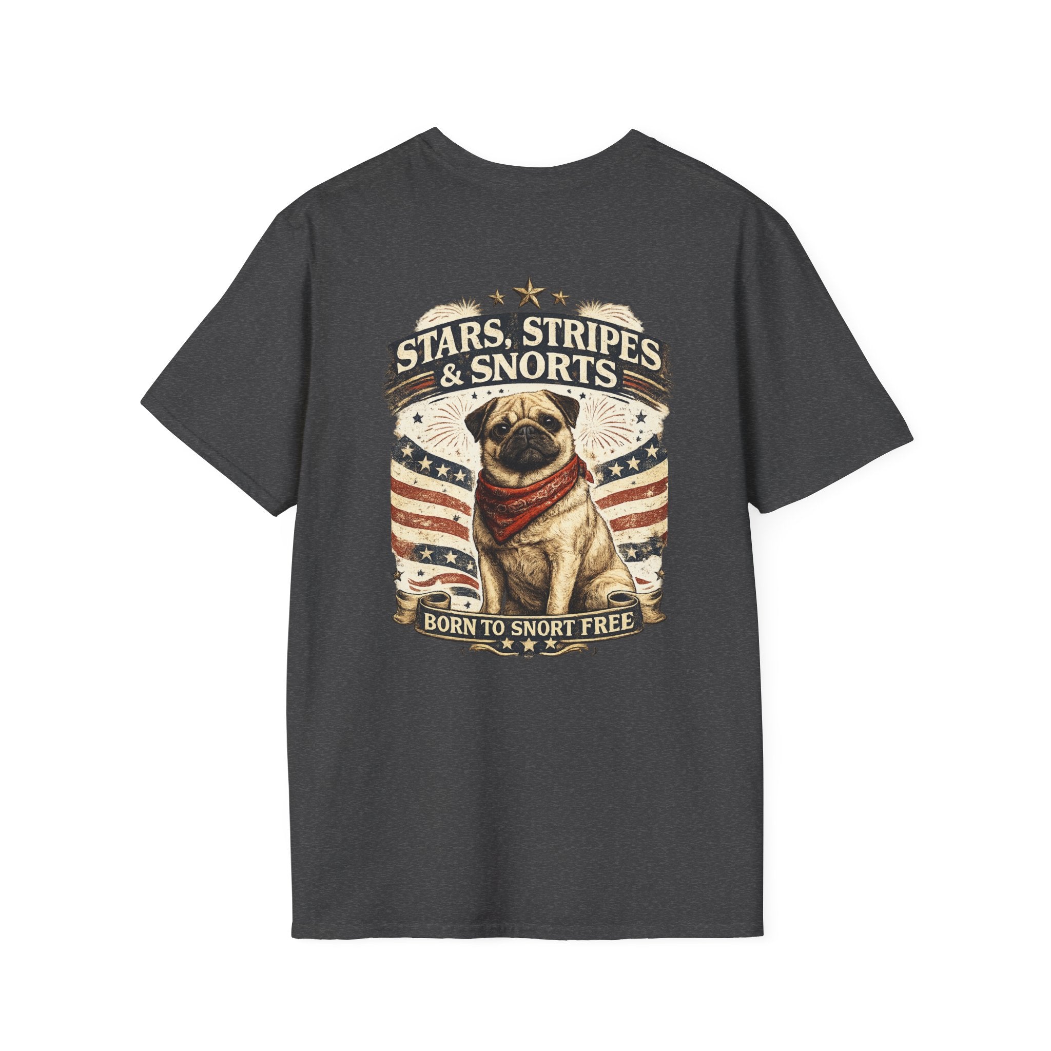 Stars, Stripes & Snorts Pug T-Shirt | Patriotic Dog Tee