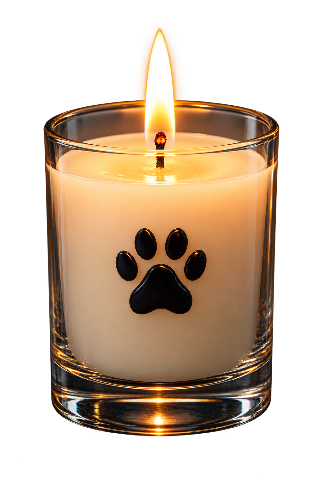 A glowing memorial candle